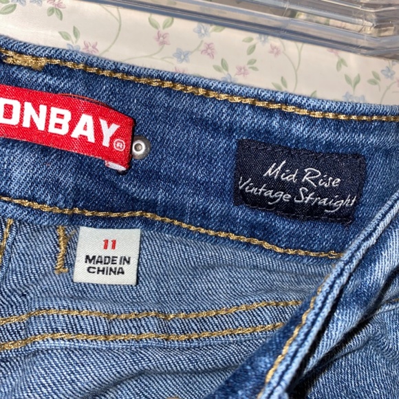 Unionbay Size 11 Denim Stitch Work Patch Denim Jeans - Picture 5 of 10